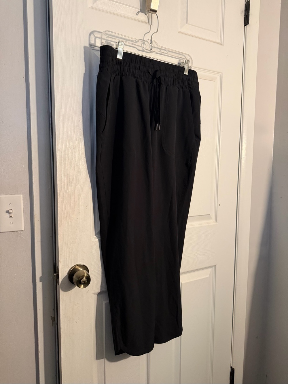 Spanx Black Elastic Waist Drawstring Pants